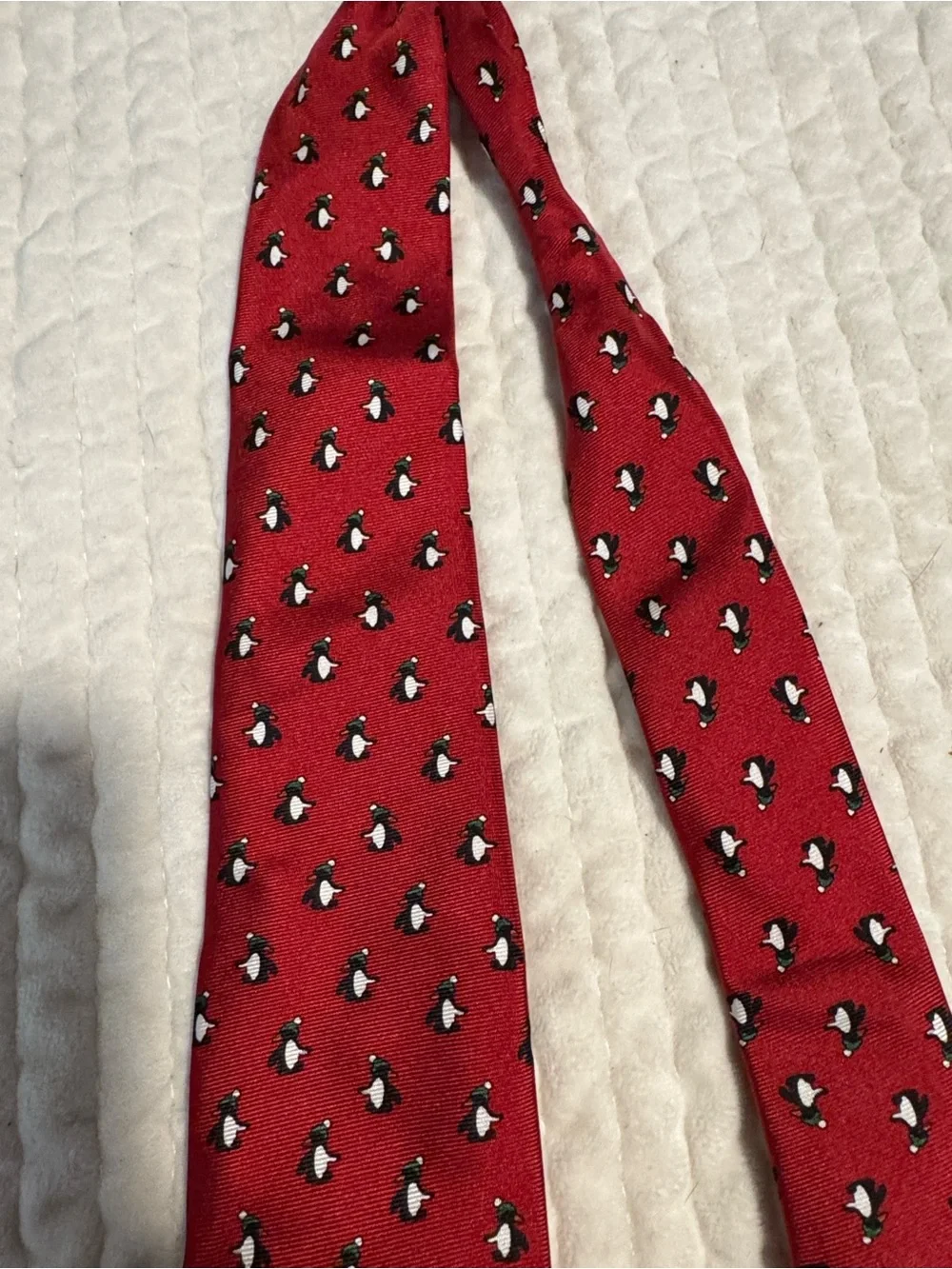 Brooks Brothers Red Kids Tie with Penguin Motif
